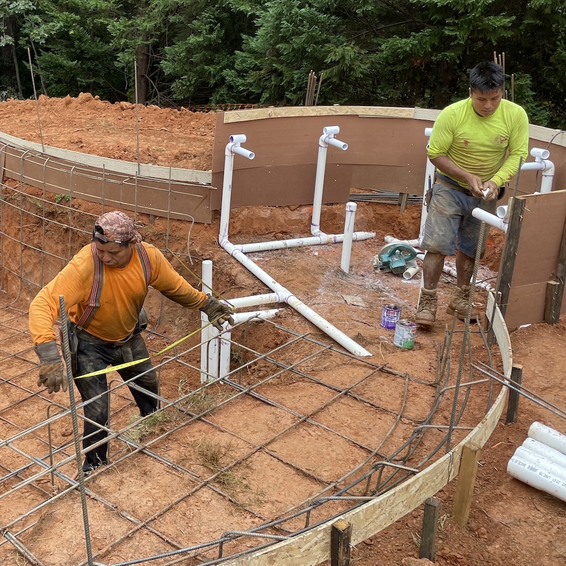 New pool construction process