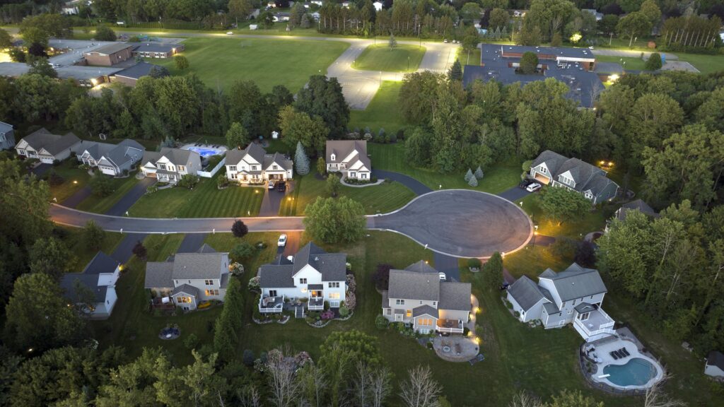 HOA community drone view