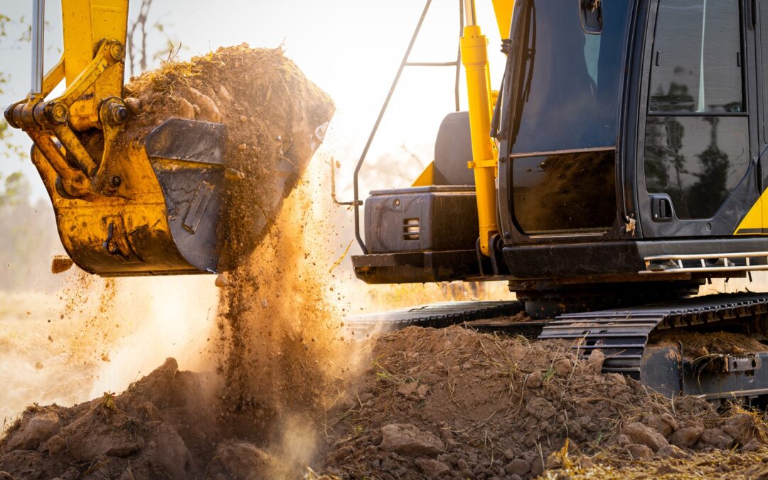 Construction of pool with digger